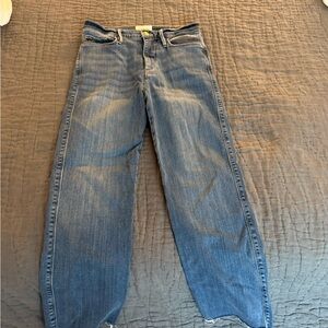 Frame Le Sylvie Slender Straight Raw Hem Crop jeans
